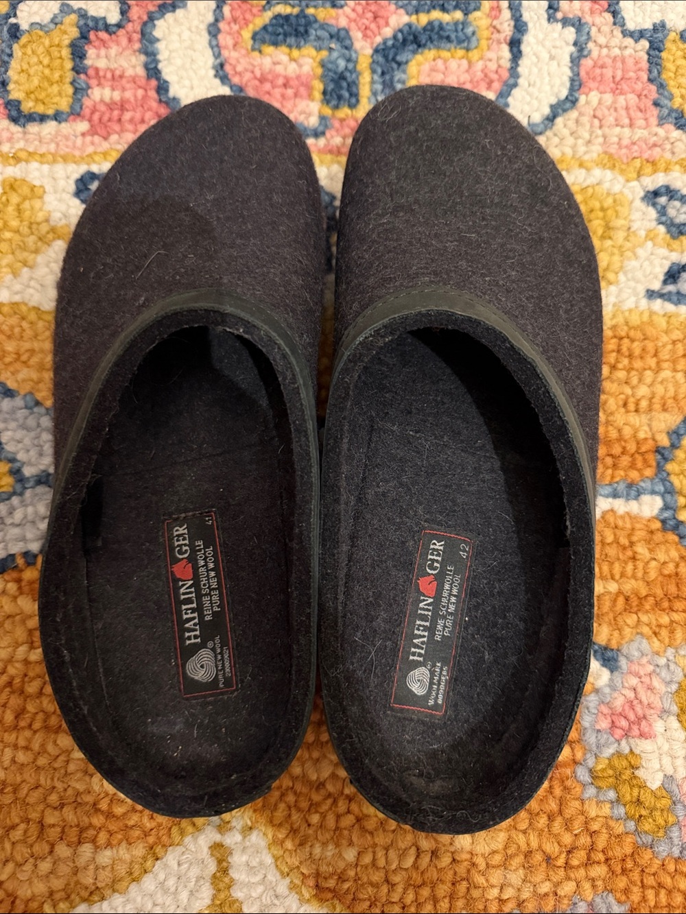 Never worn Haflinger Dark Gray Felt Slip-On Loafers